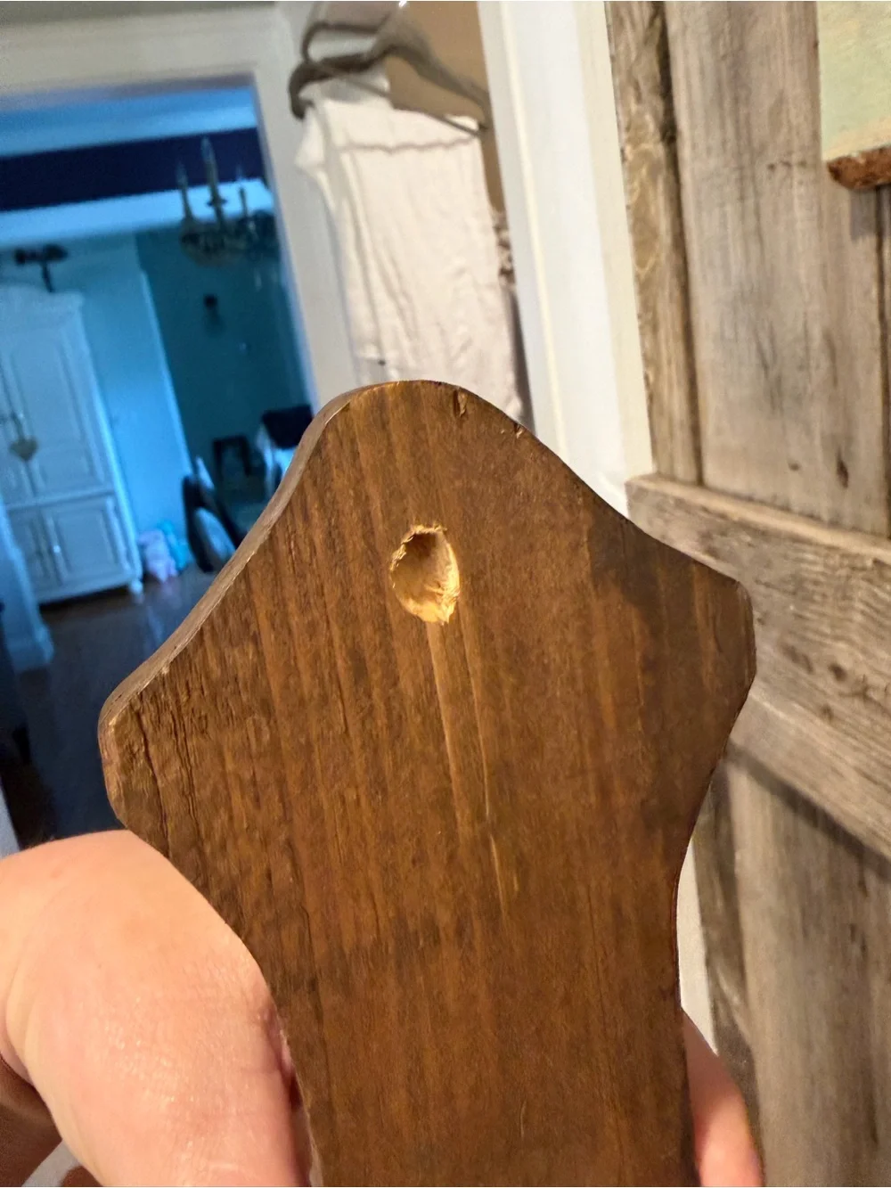 Vintage Farmhouse Wood and Frosted Glass Candle Wall Sconce Pair